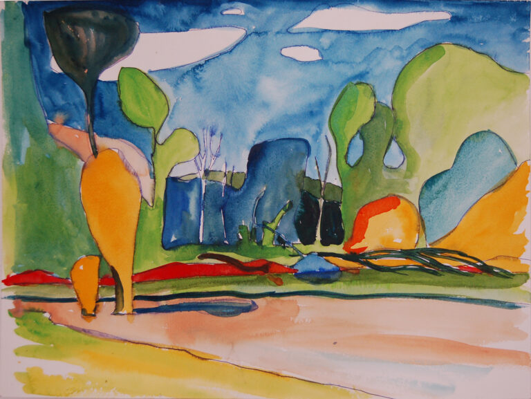 Flusslandschaft aquarell 2